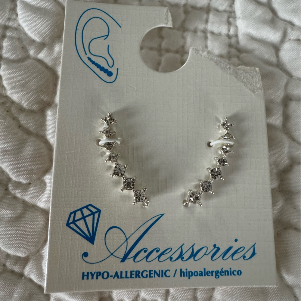 Silver Star Elegant Earrings